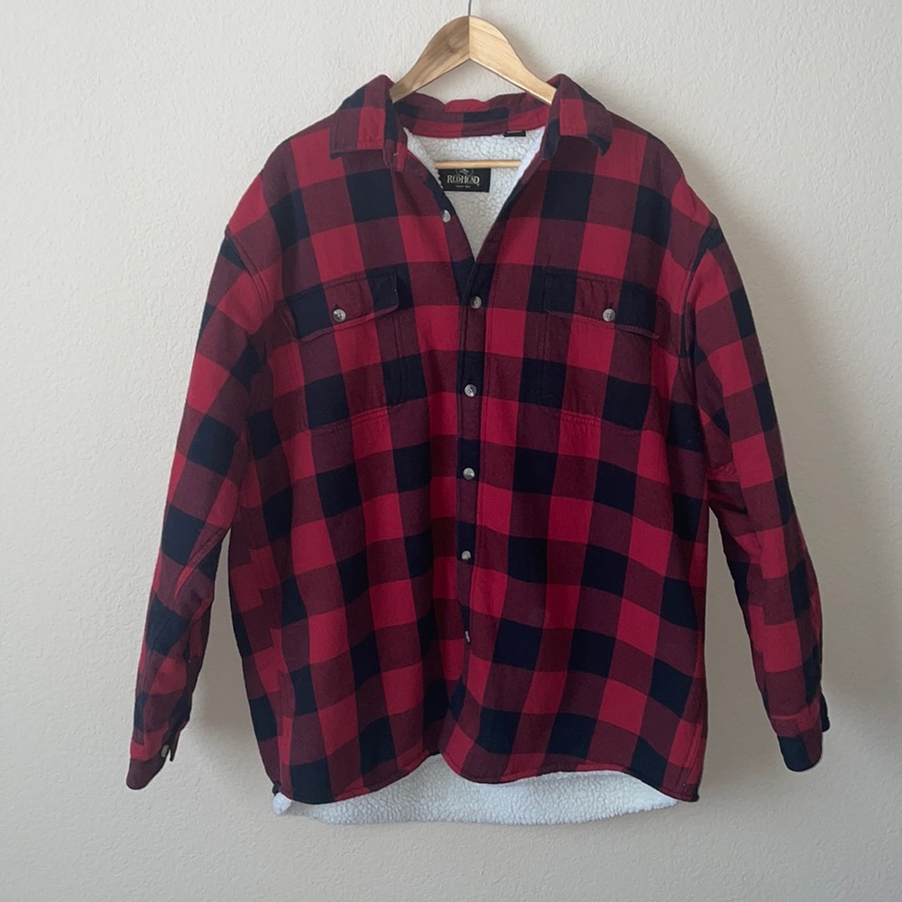 Redhead plaid shacket